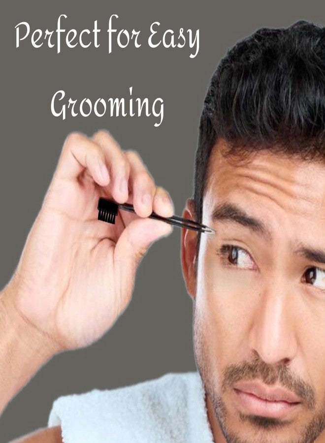ALAZCO 1pc Tweezer & Brush Combo Grooming Tool for Men & Women - Tweezing Eyebrows DIY Professional Makeup Artists Travel Purse Makeup Bag Essential 2 in 1 tweezers – Tweezer on One End, Brush on Other End - Image 4